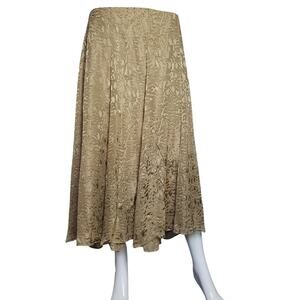 Soft Surroundings Women Lace Burnout Velvet Texture Midi Skirt PM Romantic Boho